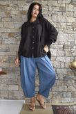Annie Cushion Cotton Peter Pan Smock Blouse Chocolate